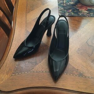 Gianni Bini Black Patent Slingback Pointed-Toe Heels